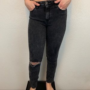 Abercrombie & Fitch High Waist Ripped Black Jeans
